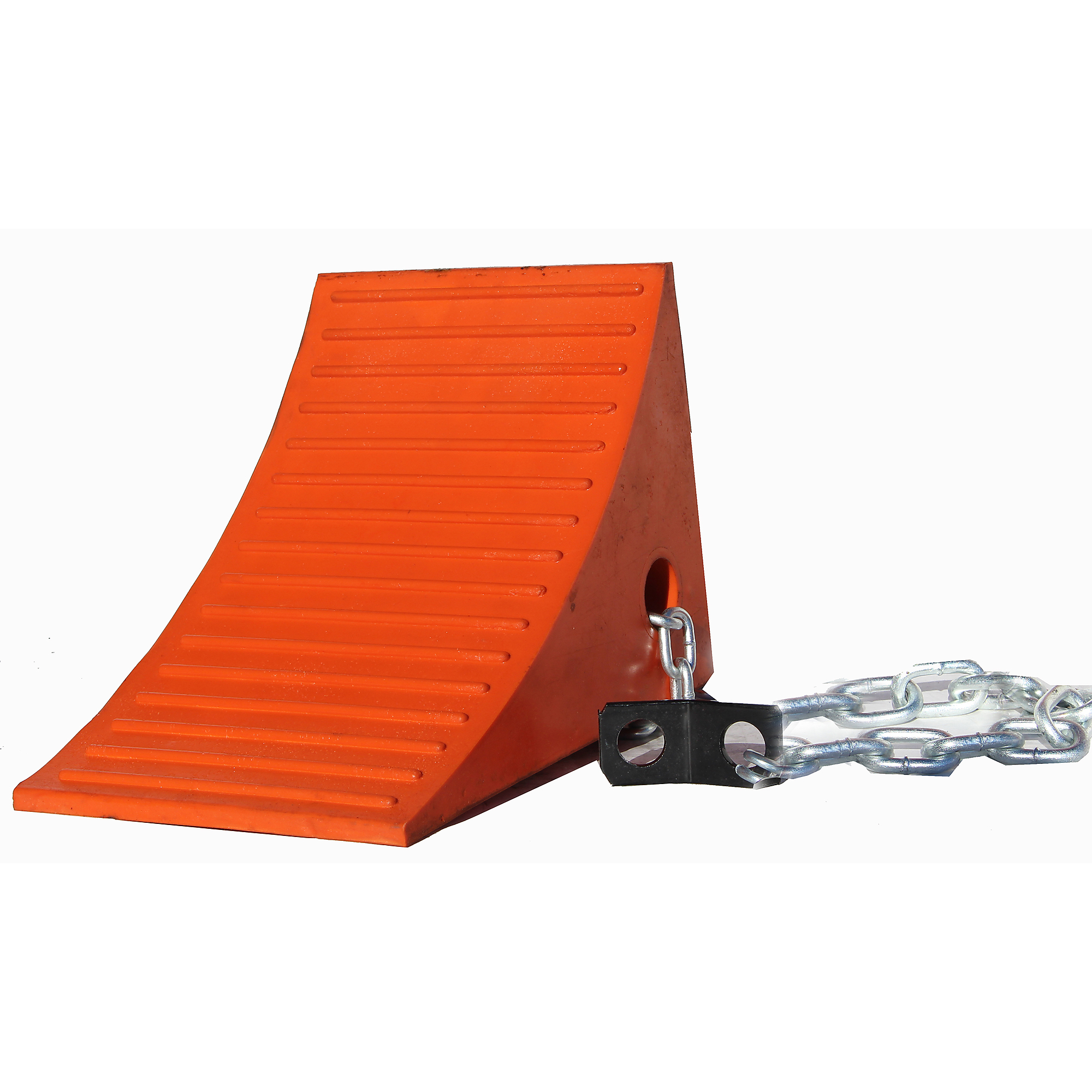 Durable Corporation Wheel Chock Diamond Tread with 15ft. Zinc Chain, Model# WC811-7W15